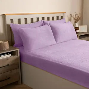 Teddy Fleece Pillowcase Cover Bedding Set 4 x Thermal, 50 x 75cm -  Lilac