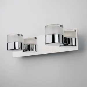 Double Polished Chrome 2x6W LED Bathroom Wall Light