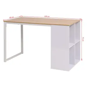 Berkfield Writing Desk 120x60x75 cm Oak and White