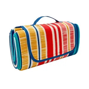 Home & Living Contrast Striped Beach Mat Multicoloured (One Size)