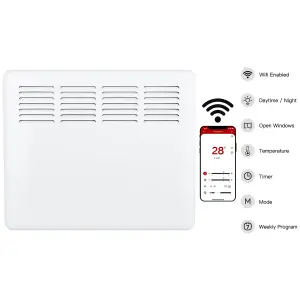 MYLEK Panel Heater 1KW Eco Smart WiFi App Radiator Electric Low Energy with Timer and Thermostat