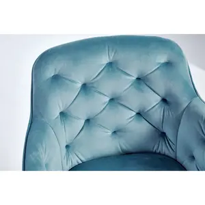 Kensington Upholstered Dining Chair Light Blue Velvet