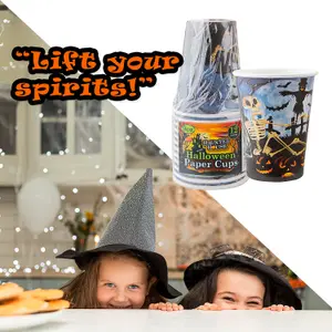 Halloween Paper Cups 9oz 12 Pack Trick or Treat Party 12 Pack MultiColour