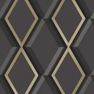 Profile Geometric Wallpaper In Black