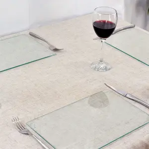 Rectangle Glass Placemats - 30cm x 20cm - Clear - Pack of 6 - By Harbour Housewares