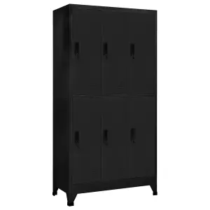 Berkfield Locker Cabinet Black 90x45x180 cm Steel