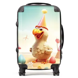 Funky Chicken On A Beach Holiday Suitcase - Cabin