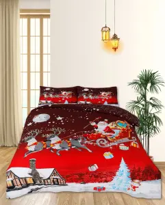 Christmas Greeting DUVET SET 3D Print Polycotton Bedding Set