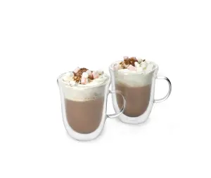 La Cafetiere Set of 2 Glass Hot Chocolate Mugs