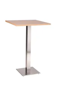 Daniella Square Table Base Square Laminate Table Top Black Medium Poseur Beech 600 x 600mm Square