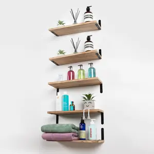 5 Piece Wood Bracket Shelf