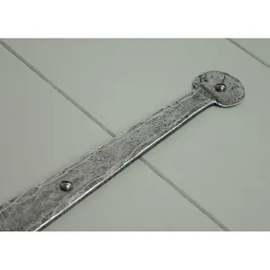 11.5cm H x 30.5cm W Surface Mount Pair Door Hinges Pewter Patina