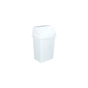 Wham 8L Swing Top Rubbish Bin Ice White White