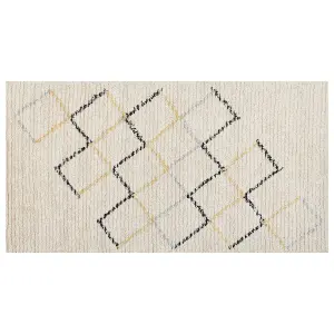 Cotton Area Rug 80 x 150 cm Beige TEZPUR