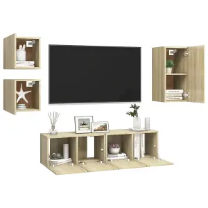 Berkfield 5 Piece TV Cabinet Set Sonoma Oak Engineered Wood