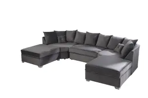 Belling Plush Velvet Steel Sofa Scatterback U Shape