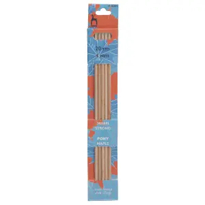 MAPLE DE KP 20CMX4.00 - Knitting Pins: Double-Ended: Set of Five: Maple: 20cm x 4.00mm - Pony