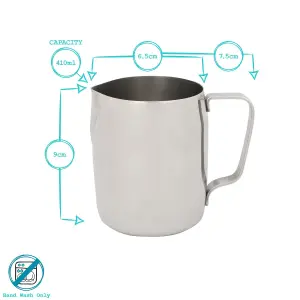 Argon Tableware Stainless Steel Milk Jug - 410ml