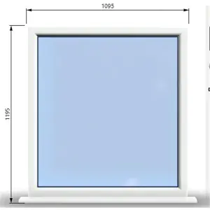 1095mm (W) x 1195mm (H) PVCu StormProof Window - 1 Non Opening Window - Toughened Safety Glass - White