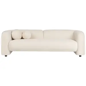 3 Seater Velvet Sofa Off-White LEIREN