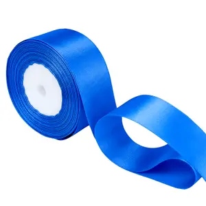 25mm Royal Blue Double Sided Satin Polyester Ribbon Roll, 25 metres