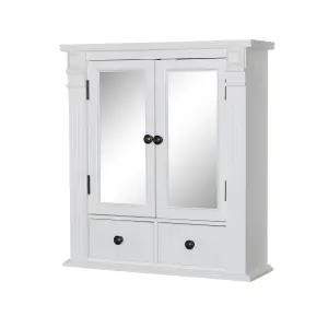 Melody Maison White Mirrored Bathroom Wall Cabinet