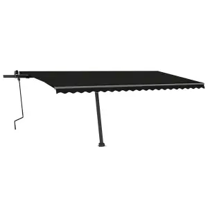 Berkfield Manual Retractable Awning with LED 500x300 cm Anthracite