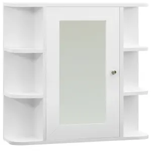 Berkfield Bathroom Mirror Cabinet White 66x17x63 cm MDF