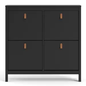 Barcelona Shoe cabinet 4 compartments in Matt Black