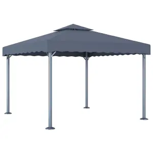 Berkfield Gazebo with LED String Lights 300x300 cm Anthracite Aluminium