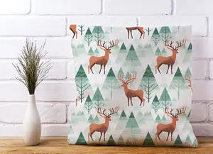 Reindeer On A Snowy Landscape Cushions 60cm x 60cm