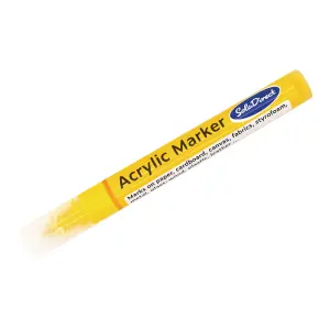 Acrylic Paint Marker Pen Permanent for Stone Leather Fabric Plastic (Yellow)