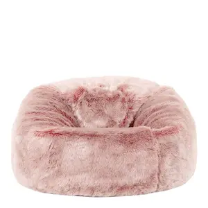 Icon Kids Faux Fur Fluffy Bean Bag Chair Rose Pink