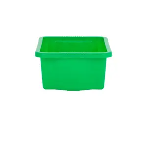 Wham 4x Stack & Store 16L Green Plastic Storage Boxes. Home, Office, Classroom, Playroom, Toys, Books. L42 x W32 x H17cm