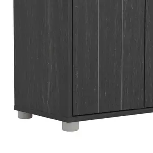 GFW Bideford Tall Shoe Cabinet Rustick Black Oak