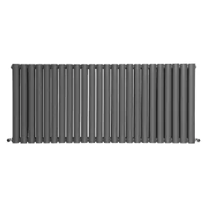 Right Radiators 600x1416mm Horizontal Double Oval Column Designer Radiator Anthracite