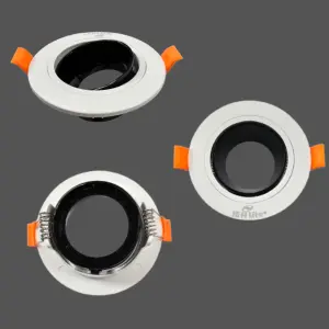 4 x Matt White With black Insert Tilt Downlight Spotlight Recessed Round Fitting sl35