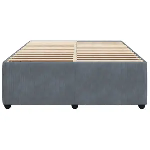 Berkfield Bed Frame without Mattress Dark Grey 140x190 cm Velvet