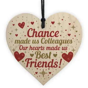 Red Ocean Work Colleague Leaving Gifts Gift For Friend Wooden Hanging Heart Plaque Thank You Birthday Gift Sign