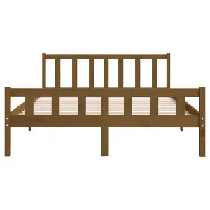 Berkfield Bed Frame Honey Brown Solid Wood 140x200 cm