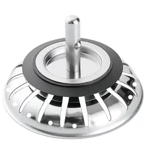 SPARES2GO Sink Strainer Basket Waste Drain Plug Chrome Plated Stainless Steel Kitchen Bathroom Basin (40mm, 1 1/2")