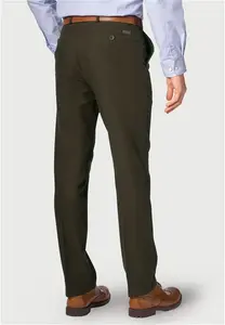 Men's Regular Fit Kerswell Olive Cotton Moleskin Trouser | Brook Taverner