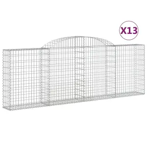 Berkfield Arched Gabion Baskets 13 pcs 300x30x100/120 cm Galvanised Iron