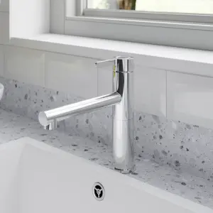 GoodHome Morita Chrome-plated Kitchen Top lever Tap