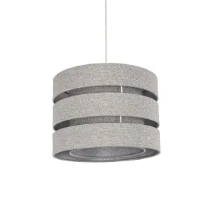 Inlight Grey Woven effect Mini Trio Light shade (D)28cm