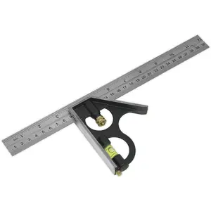 300mm Adjustable Combination Square with Steel Blade for Precision Woodworking