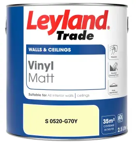 Leyland Trade Vinyl Matt Walls & Ceilings Emulsion Paint (S 0520-G70Y) 2.5L