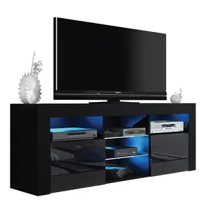 TV Unit 145cm Sideboard Cabinet Cupboard TV Stand Living Room High Gloss Doors