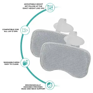 Set of 2 Bestway Lay-Z-Spa Padded Pillow Neck and Head Support for Hot Tub