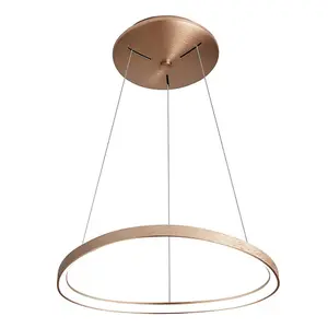 Luminosa Modern LED Hanging Pendant Brushed Gold, Warm White 3000K 2640lm Dimmable